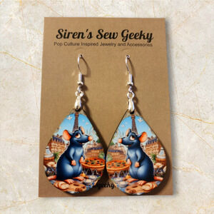 Remy Ratatouille Art Nouveau Floral Earrings France Paris